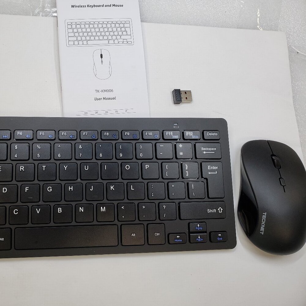 TECKNET Wireless Keyboard and Mouse Combo, Mini Cordless Computer Keyboard